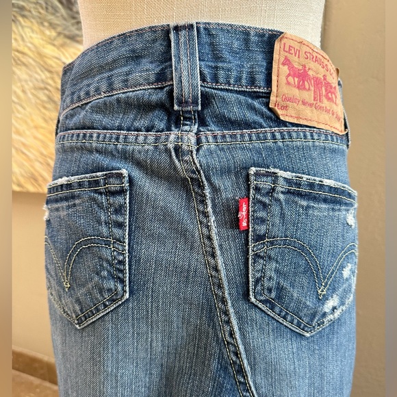 Levi’s slouch straight leg sz 7 jean deconstructed custom made maxi skirt denim - Picture 11 of 15